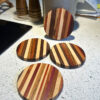 Hand Made Round Coasters Crafted In The UK And Made From Various Hardwoods.