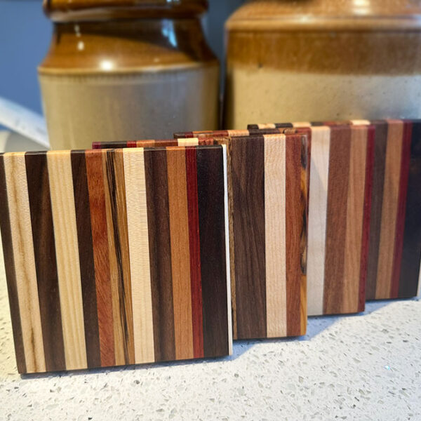 Hand Made Coasters Crafted In The UK And Made From Various Hardwoods.