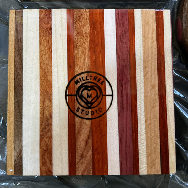 Hand Made Square Coaster Crafted From Various Hardwoods.